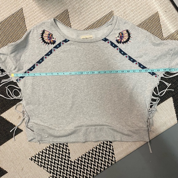 Ralph Lauren Denim & Supply Fringe Sweatshirt  gray, Beaded, Embroidered - Picture 10 of 12